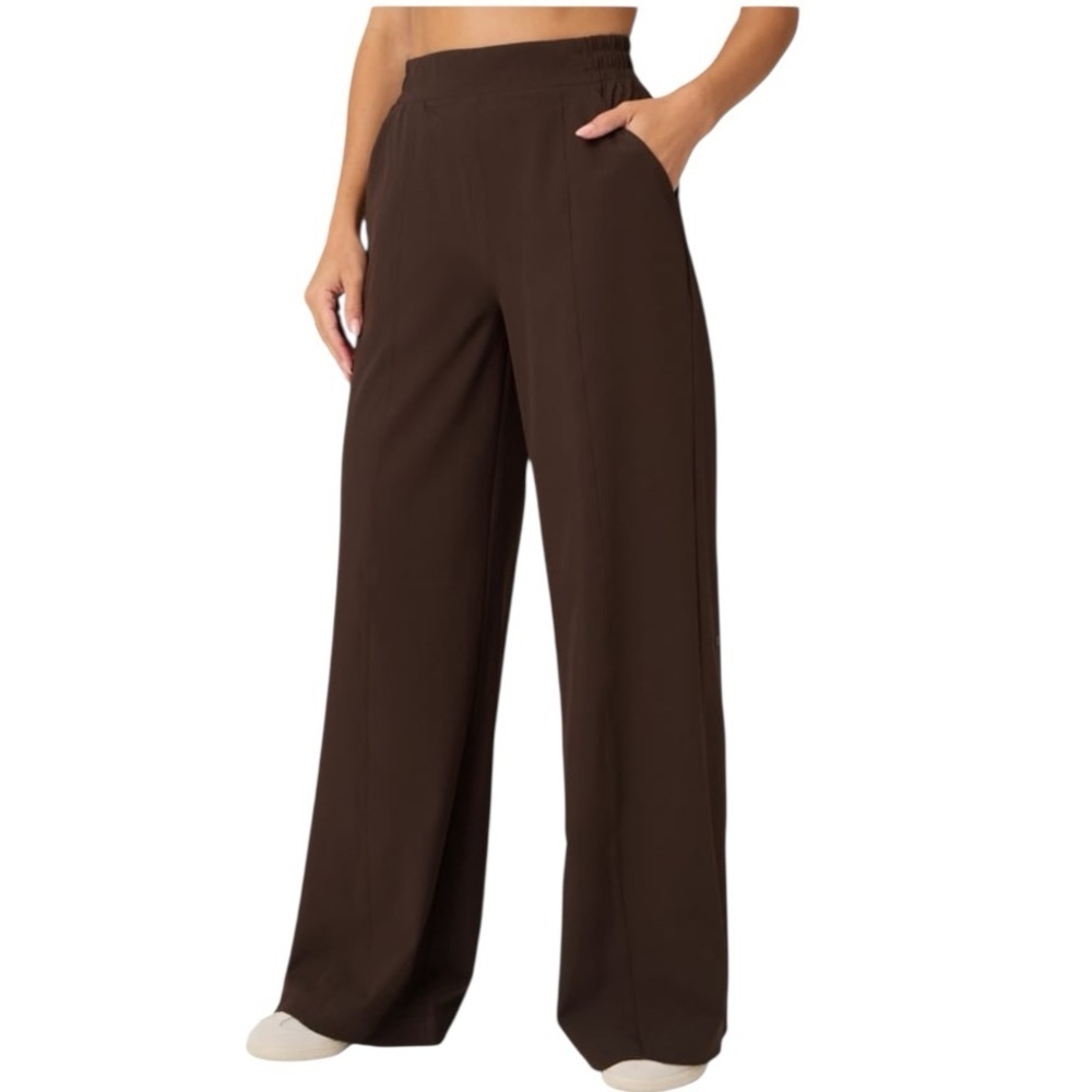 NWTโS Fabletics Downtown Wide Leg Dark Brown Pant SZ L
